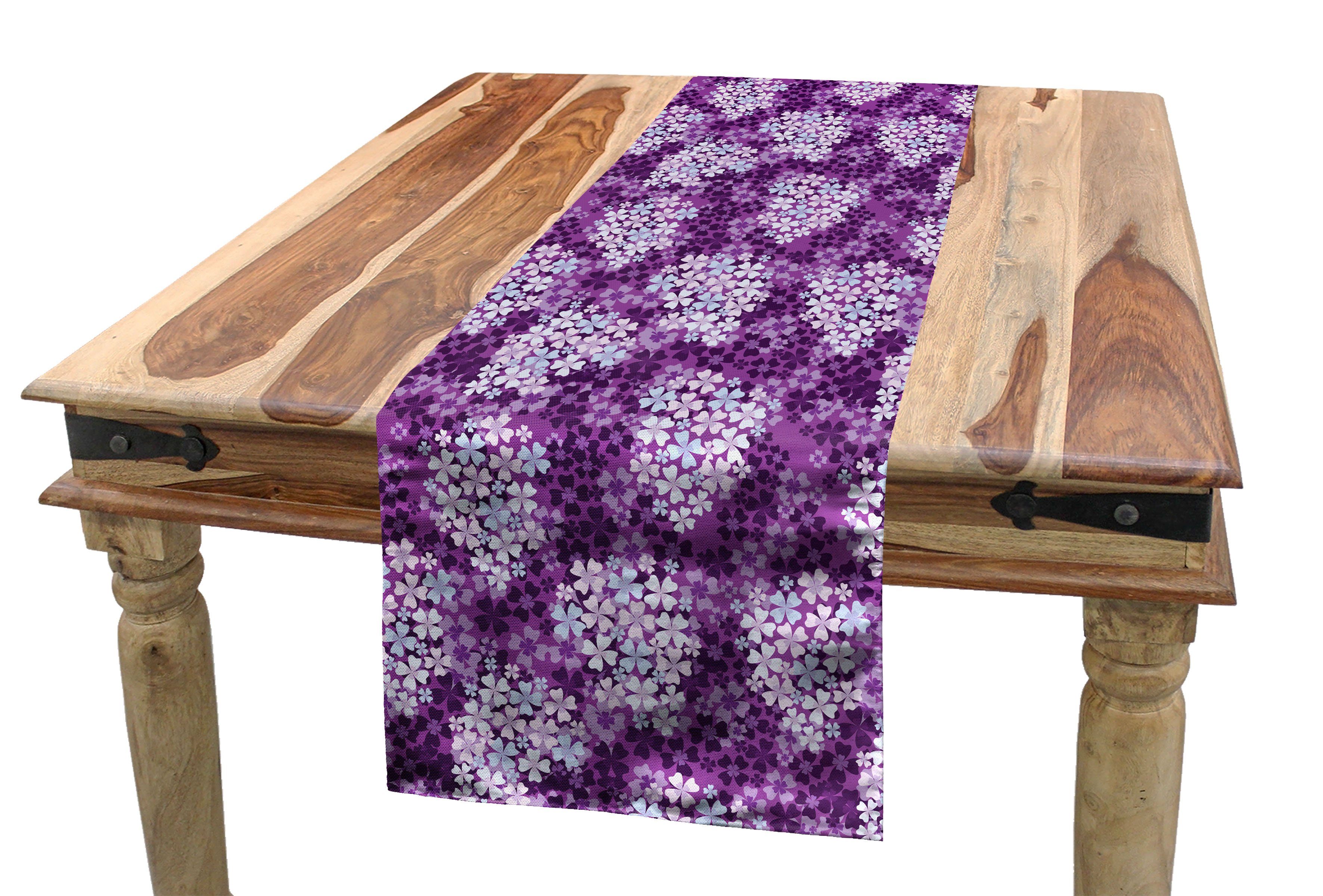 Abakuhaus Tischläufer Küche Hydrangea Esszimmer Dekorativer Tischläufer, Rechteckiger Lilacs Feld Blumen