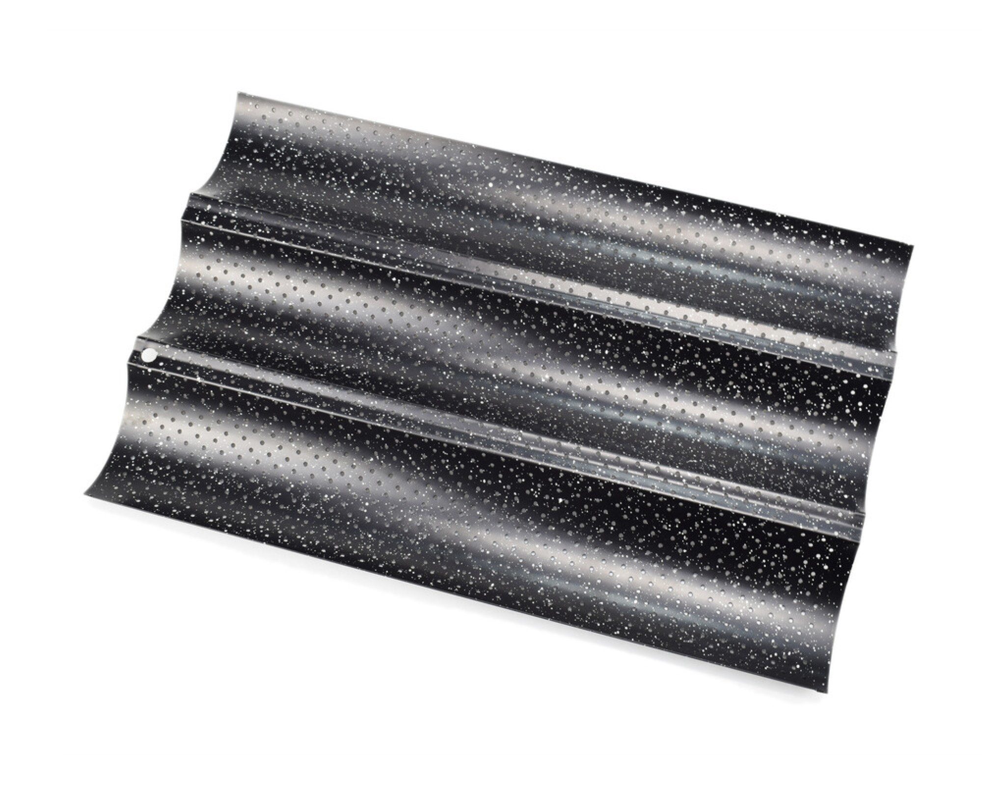 Michelino Baguetteblech Backblech für 3 Baguettes in Schwarz-Grau - 3 Fächer, (1-St)