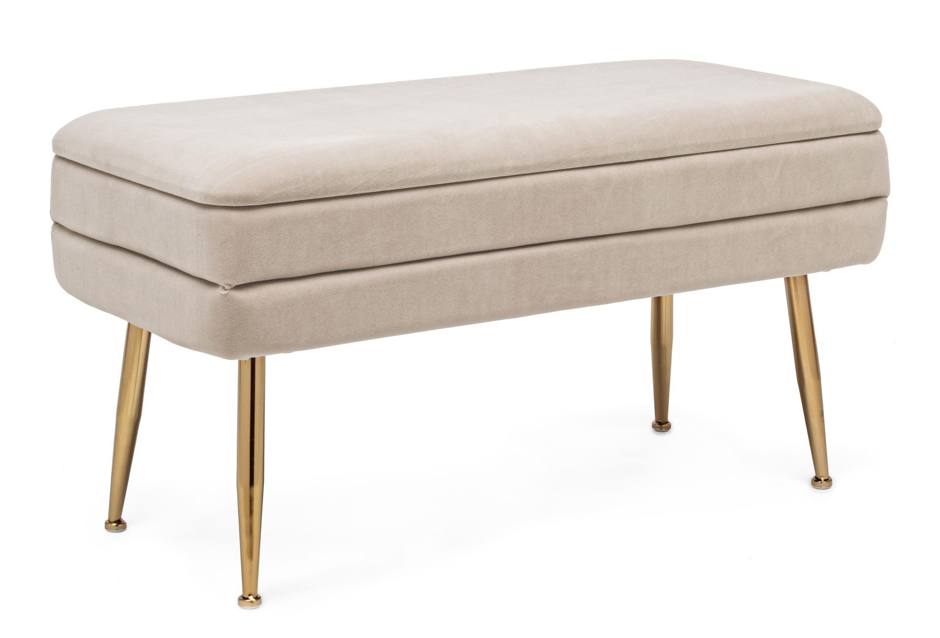 Feeling4Home Sitzbank Pavlina aus Samt 80 cm, Beige