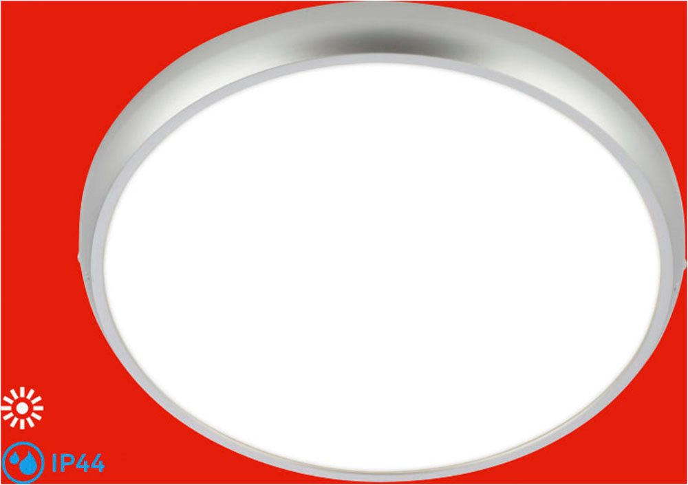 Briloner Leuchten LED Deckenleuchte NAVARO, LED fest integriert, Neutralweiß, 37,5x4 cm, Badezimmer, Küche, Wohnzimmer, Schlafzimmer, Flur