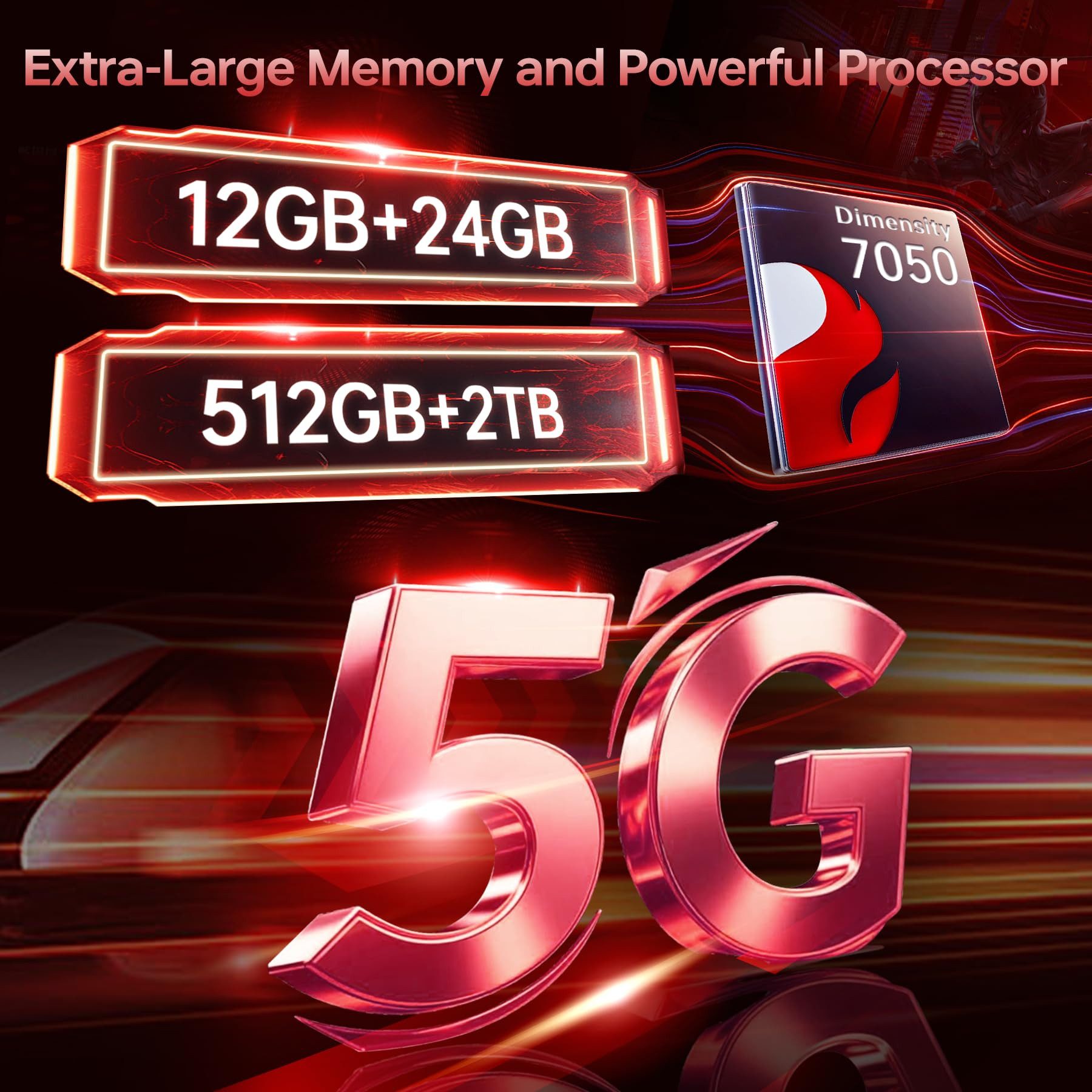 OUKITEL WP56 5G Outdoor Smartphone (17,27 cm/6.8 Zoll, 512 GB Speicherplatz, 108 MP Kamera, 16000mAh, IP68 Wasserdicht Baustellenhandy, Android 15, NFC, OTG, GPS)