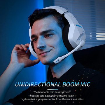 BINNUNE Gaming-Headset (Professioneller Gaming-Sound, Bluetooth, Stereo Sound Noise Cancelling Headset mit 48 Stunden Akkulaufzeit)