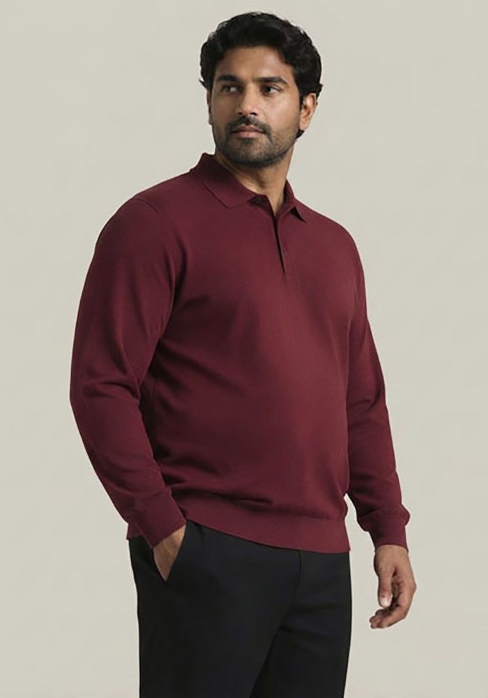Man's World Plus Poloshirt auch in Grosse Größen bis Gr. 7XL Bauch-Fit mit Langarm, klassischer Polokragen, mit Knopfleiste am Ausschnitt