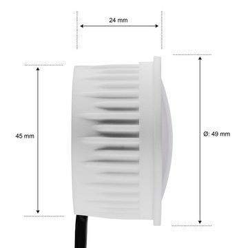 LEDANDO LED Einbaustrahler 10er LED Einbaustrahler Set extra flach in weiß matt mit 5W Leuchtmitt