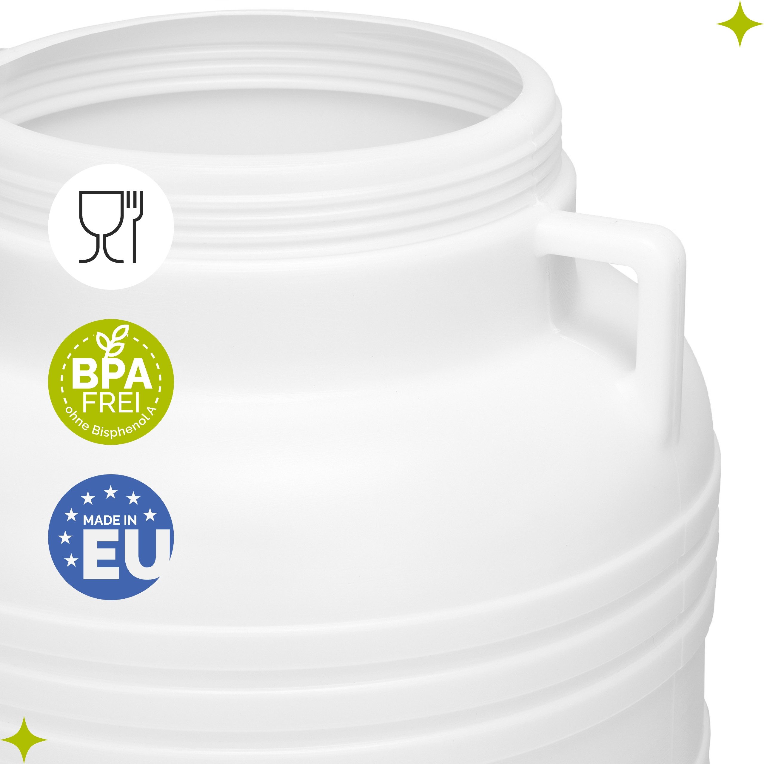 Garronda Regentonne Set 30 Liter Weithalsfass BPA-frei Lebensmittel Fass Deckel GD-0121, 30 l, (2-tlg), BPA-Frei – Bild 5 von 5
