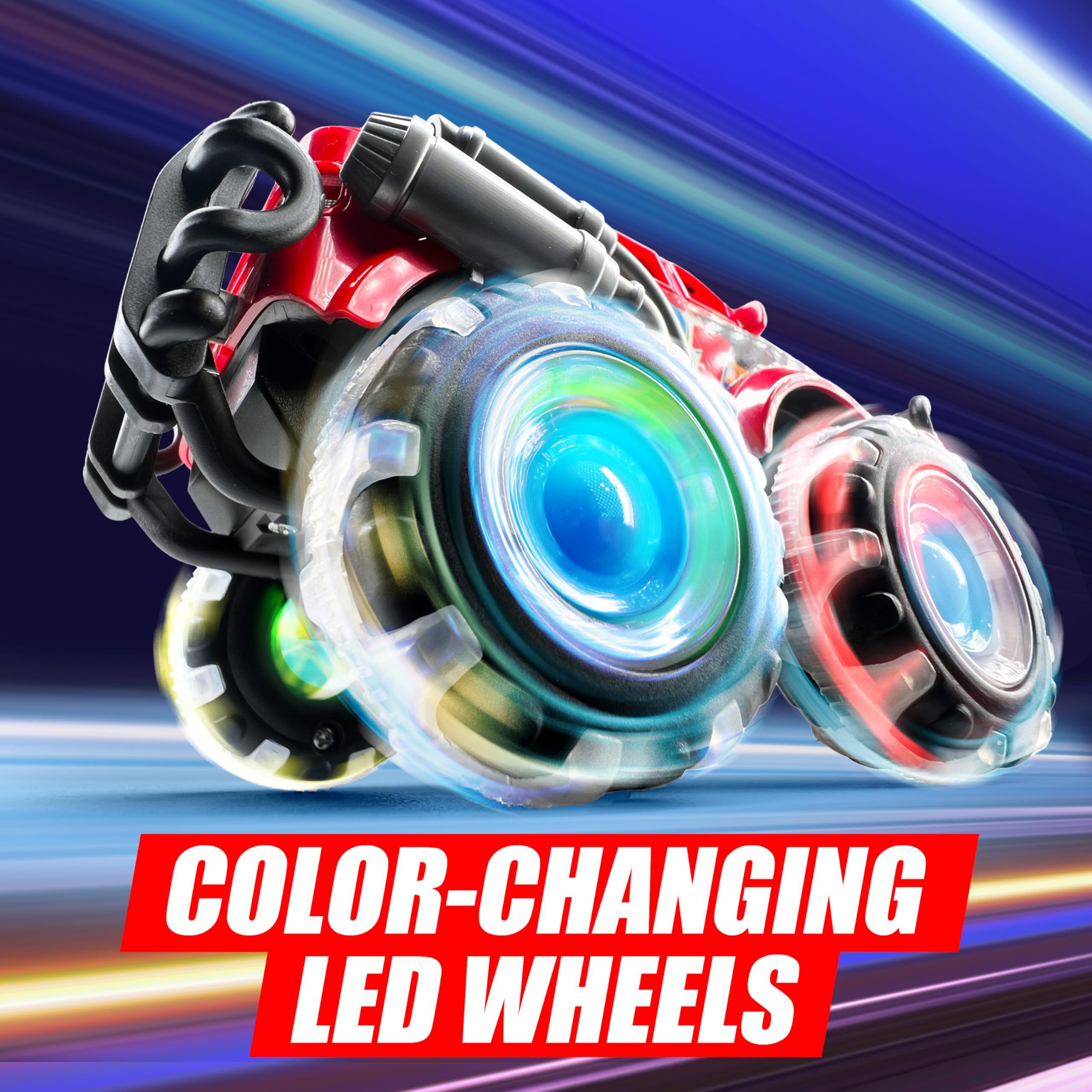 Vroomix Spielzeug-Monstertruck Vroomix 3er-Pack Monster Truck mit LED-Leuchträdern für Kinder, (3-tlg)
