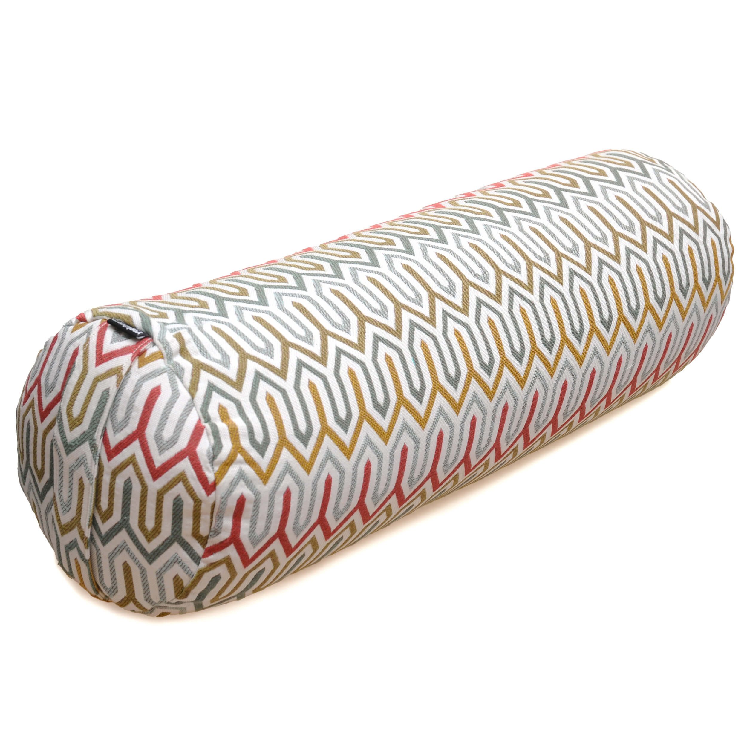 Yogishop Yogakissen Yoga-Bolster rund - vintage - organic cotton, Bequemes Bolster aus Bio-Baumwolle – ideal für Yin Yoga und mehr