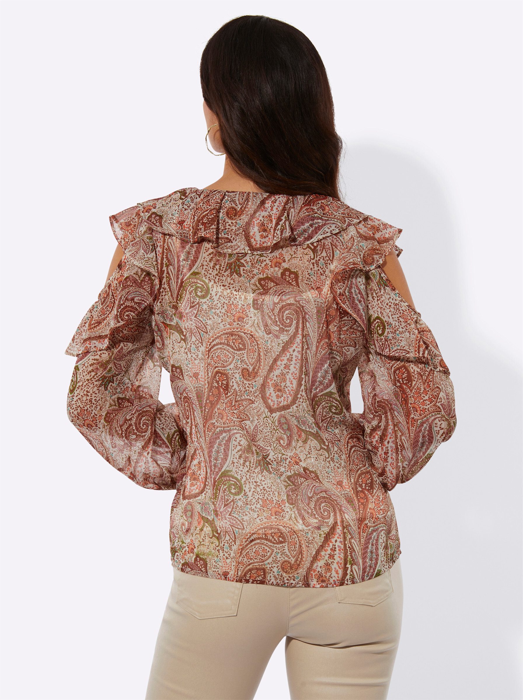creation L Klassische Bluse Druck-Bluse Langarm