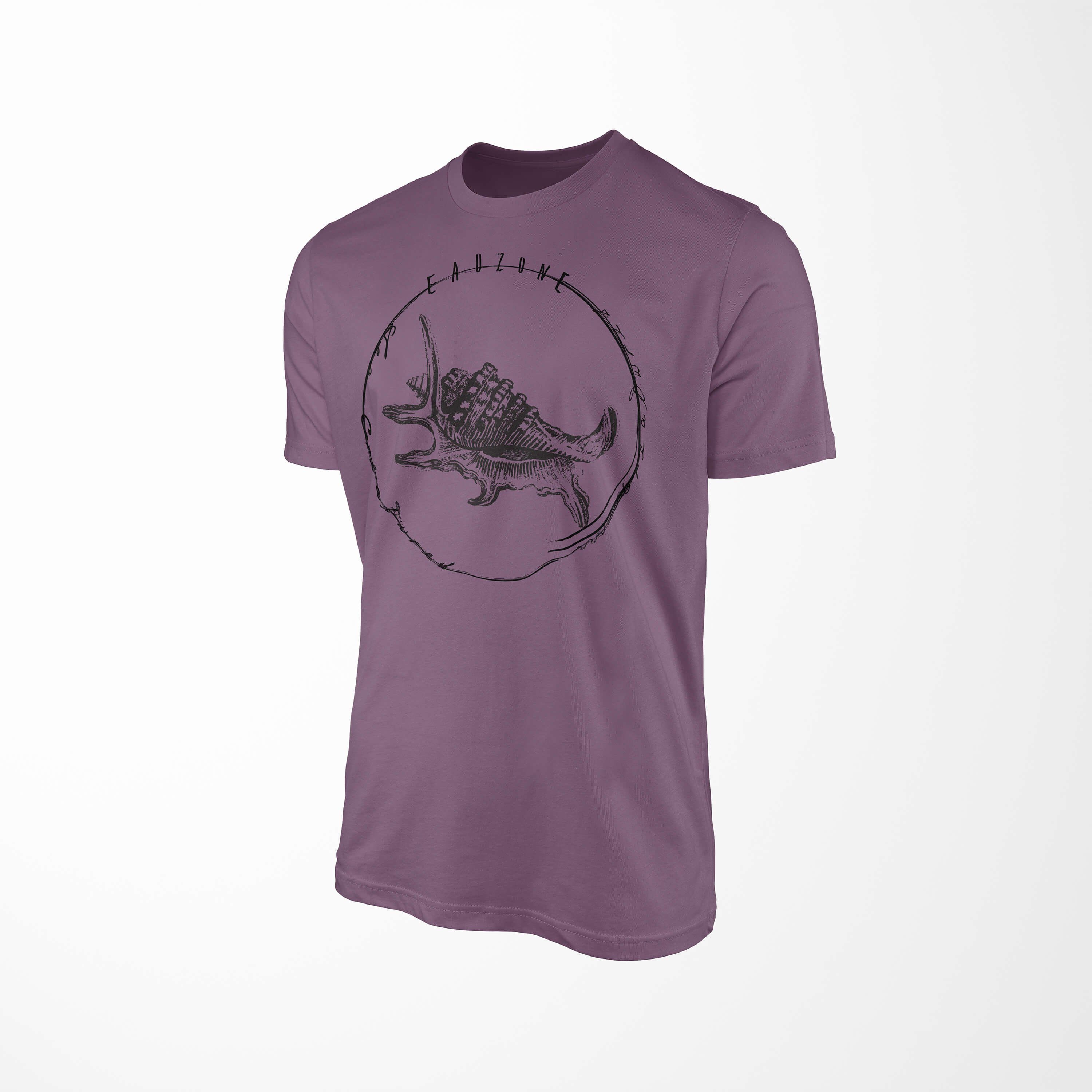 Sinus Art T-Shirt Creatures, Schnitt Sea - / T-Shirt Fische und feine Shiraz Struktur Tiefsee Sea 068 sportlicher Serie