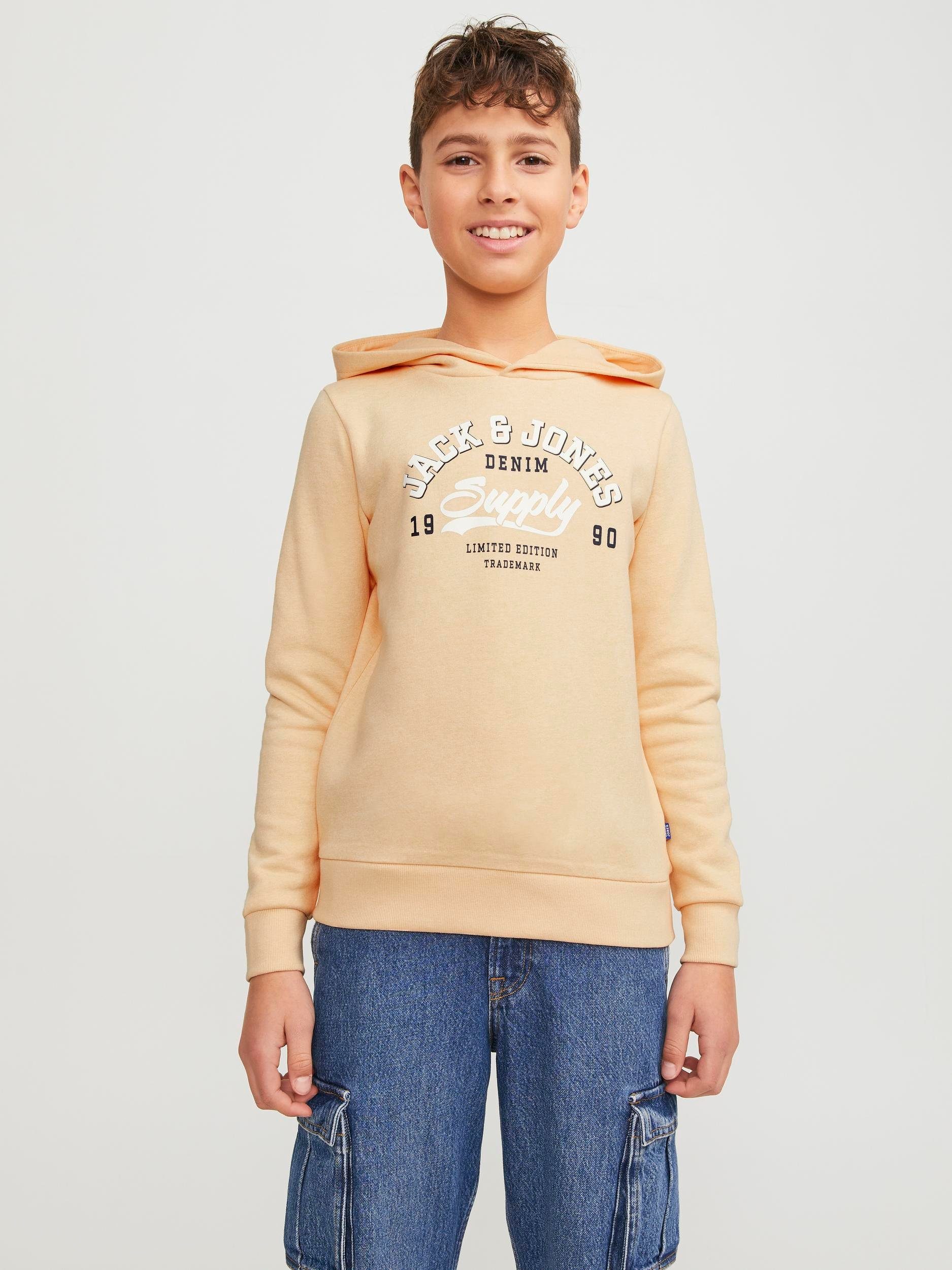 Jack & Jones Junior Hoodie JJELOGO SWEAT HOOD 2 COL 24 SN JNR apricot ice