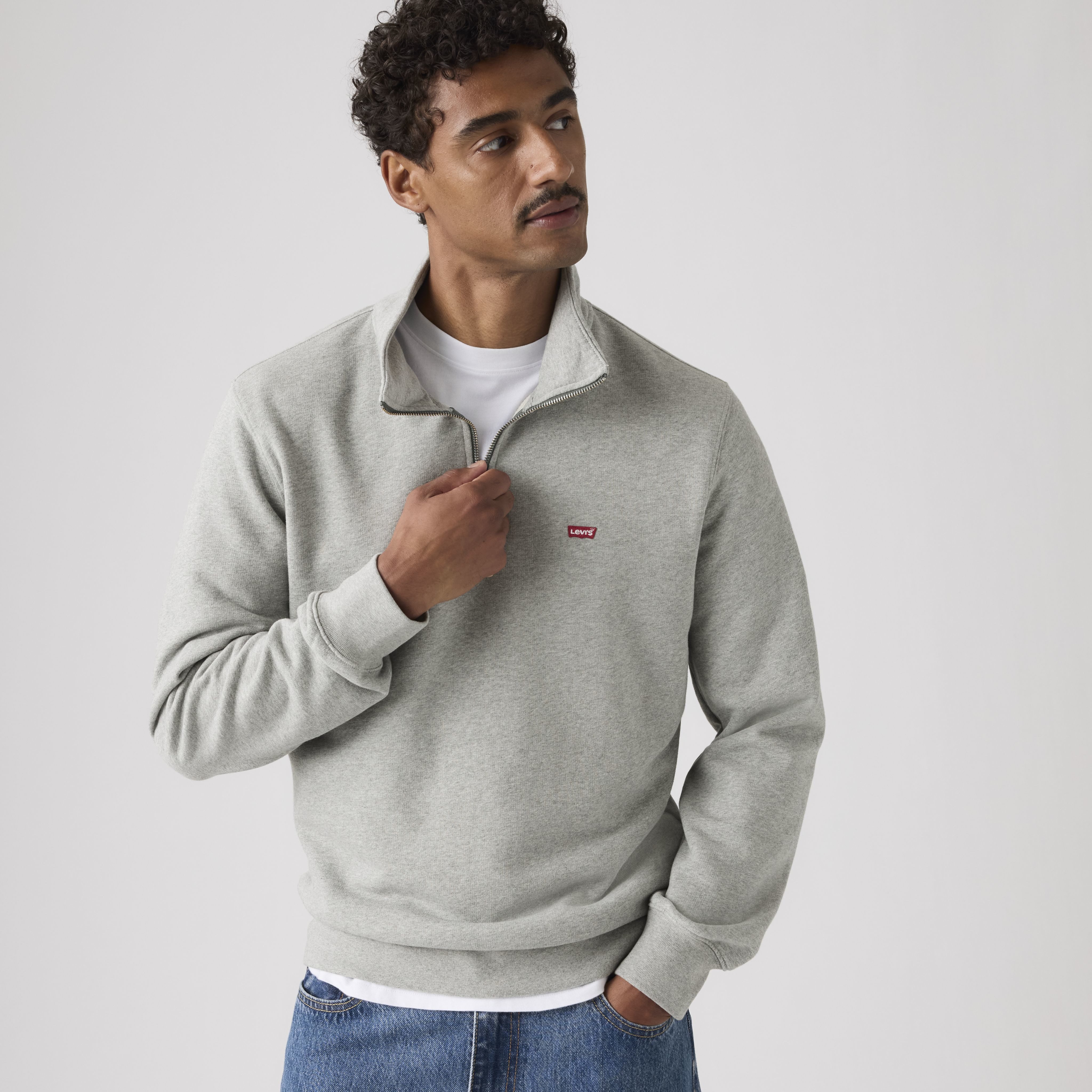 Levi's® Sweatshirt ORIGINAL HM 1/4 ZIP mit Troyer-Kragen und Logo-Stickerei