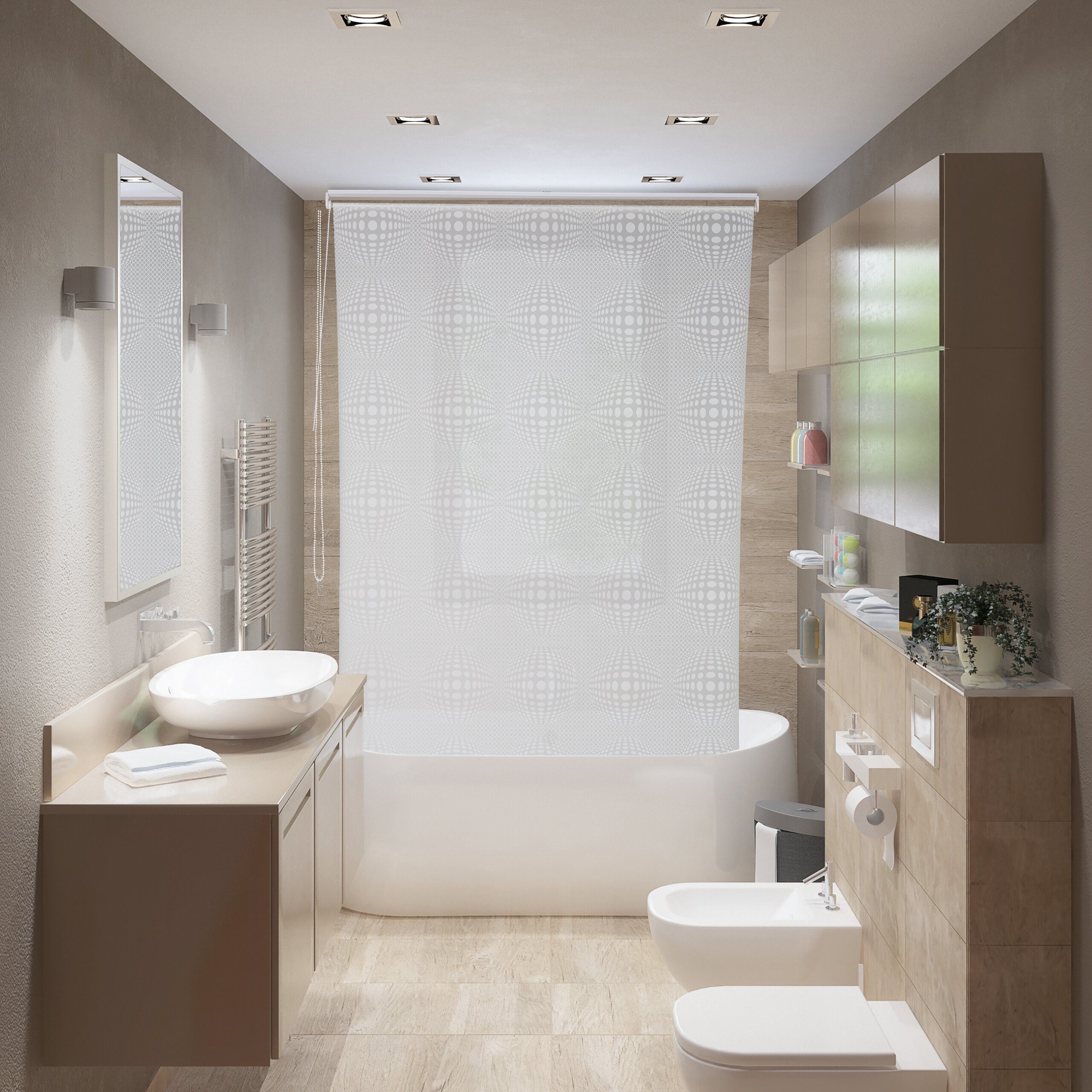 relaxdays Duschrollo Gemustertes Duschrollo Breite 100 cm, 100x240cm günstig online kaufen