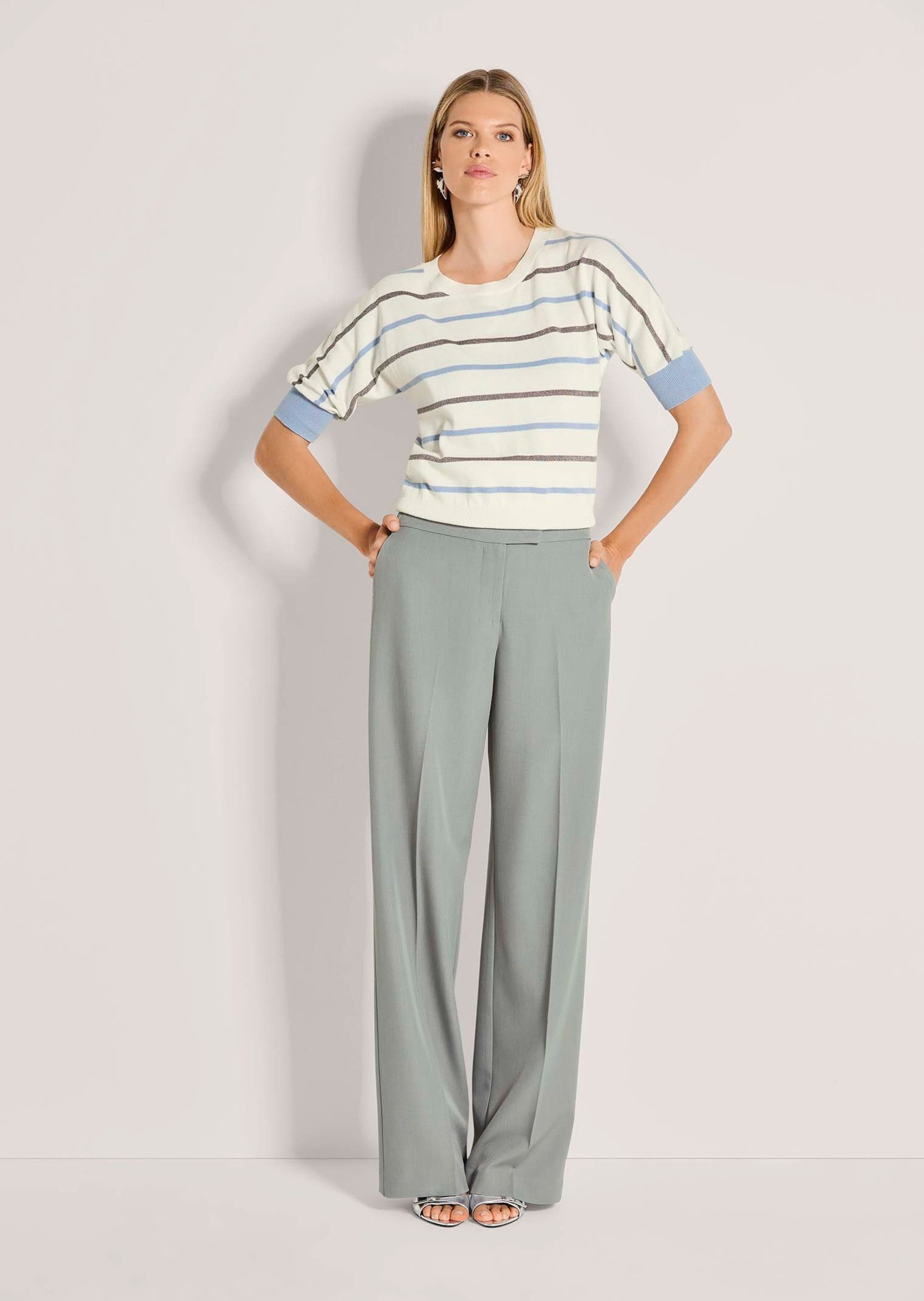 Stoffhose Palazzohose mit Teildehnbund