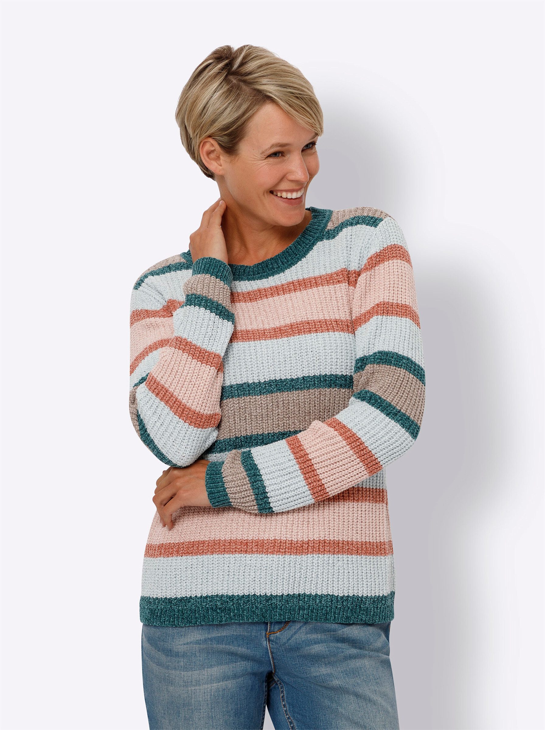 Sieh an! Strickpullover Rundhals-Pullover Langarm günstig online kaufen