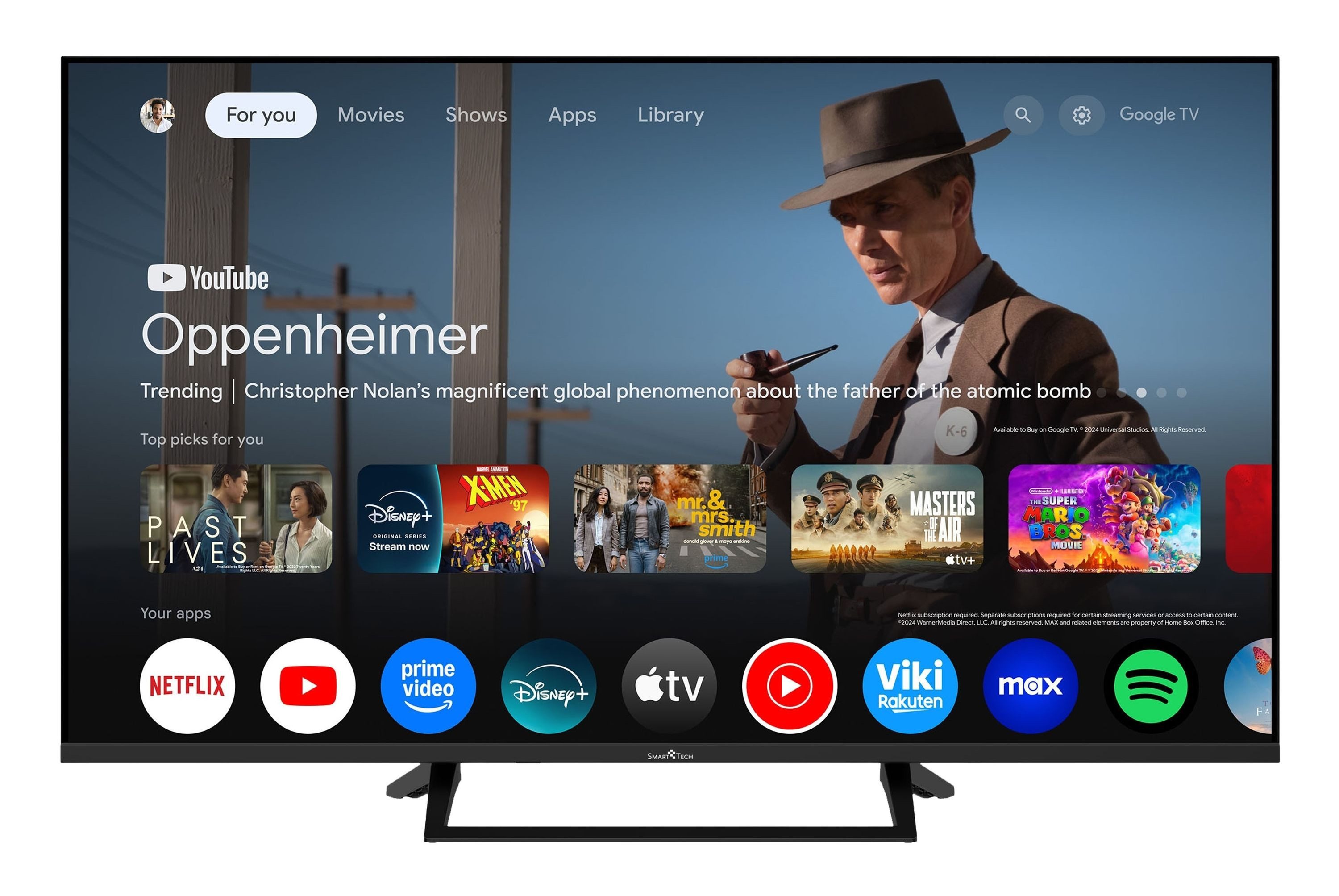 Smart Tech 43QG06V QLED-Fernseher (108 cm/43 Zoll, 4K Ultra HD, Google TV, Google Smart TV, HDR, Bluetooth, Triple-Tuner)
