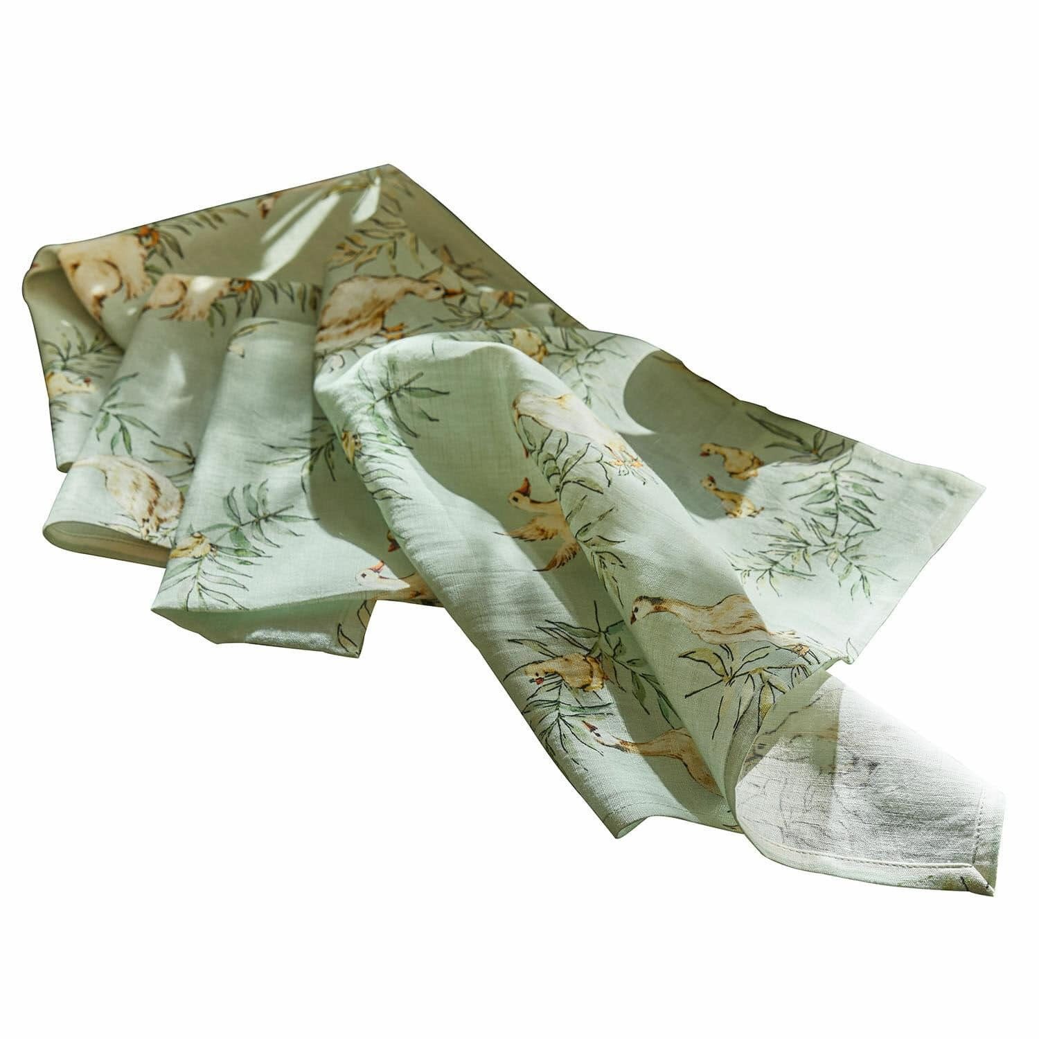 Stoffserviette Serviette 4er Set Gubbio grün