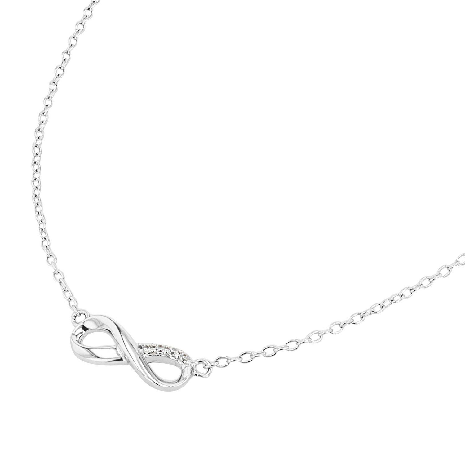 TOM TAILOR Kette mit Anhänger Schmuck Geschenk Silber 925 Infinity Unendlichkeitsschleife, mit Zirkonia (synth)