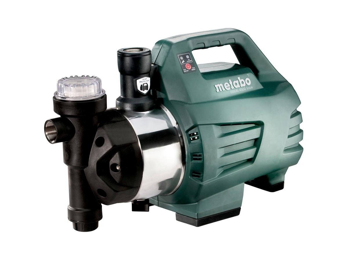 metabo Hauswasserwerk HWAI 4500 Inox (Set, 3-tlg), 4500 l/h max. Fördermenge, 4,8 bar max. Druck, 48 m Förderhöhe