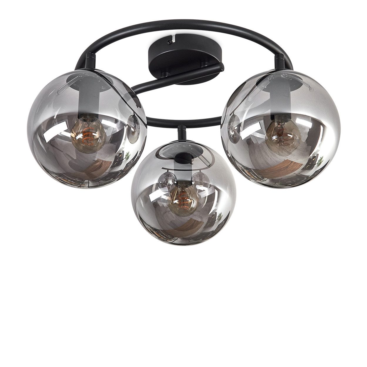hofstein Deckenleuchte Deckenlampe aus Metall/Glas in günstig online kaufen