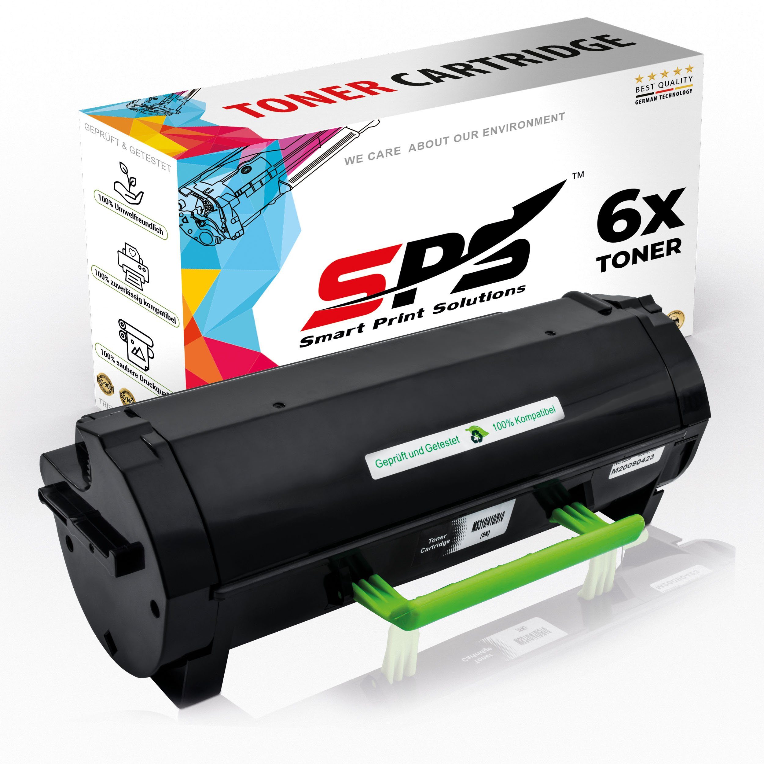 SPS Tonerkartusche Kompatibel für Lexmark MS310 50F2H00, 502H Pack) (6er