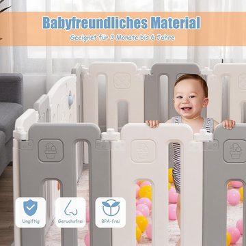 KOMFOTTEU Laufstall 14+2 Paneele, für Baby von 6-36 Monaten