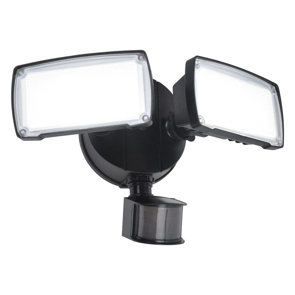 LUTEC LED Außen-Wandleuchte, LED-Leuchtmittel fest verbaut, LED Außenwandleuchte Schwarz Bewegungsmelder B 26,6 cm