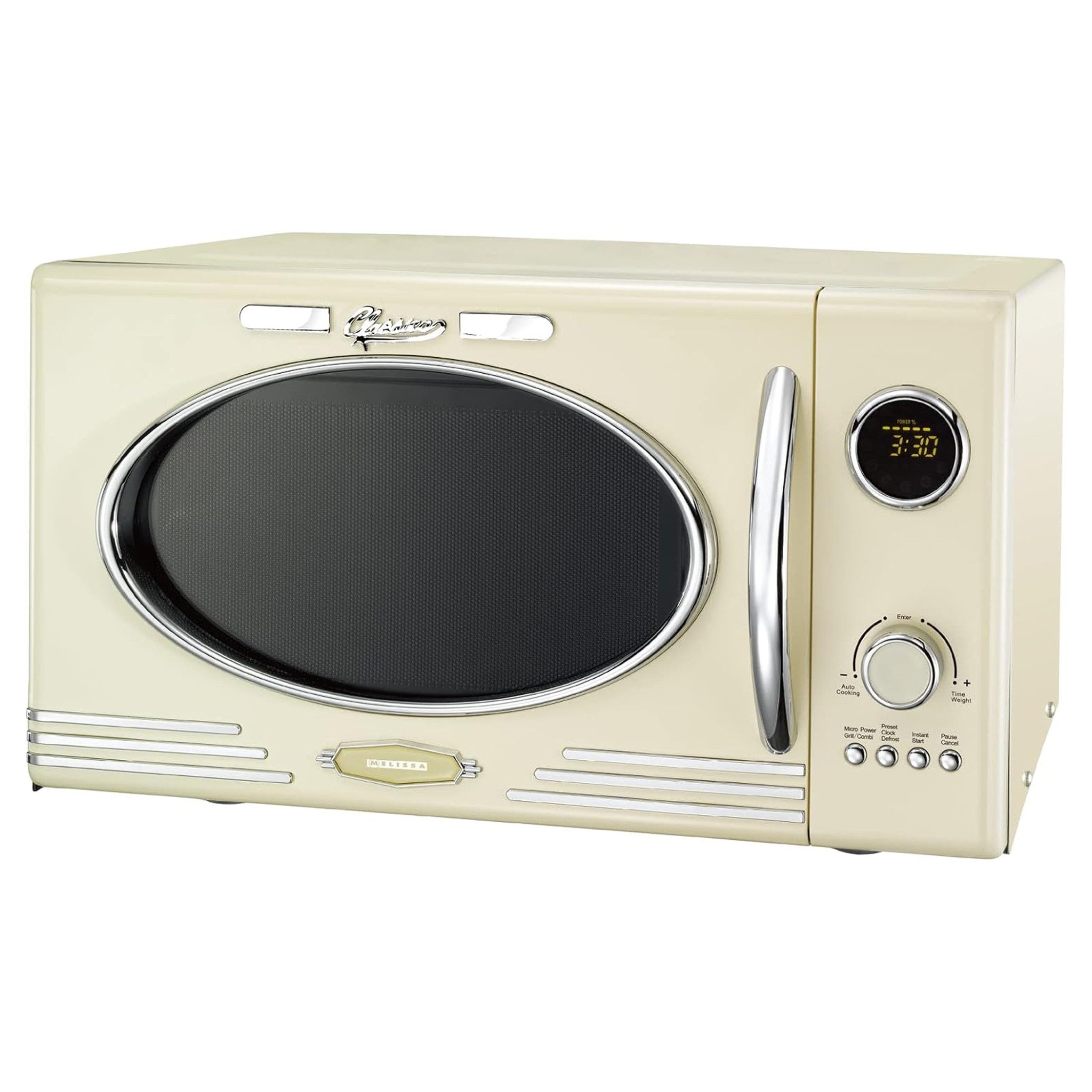MELISSA Mikrowelle, 23 l, Vintage-Design, LED-Display & bis zu 1000W mit Grillfunktion