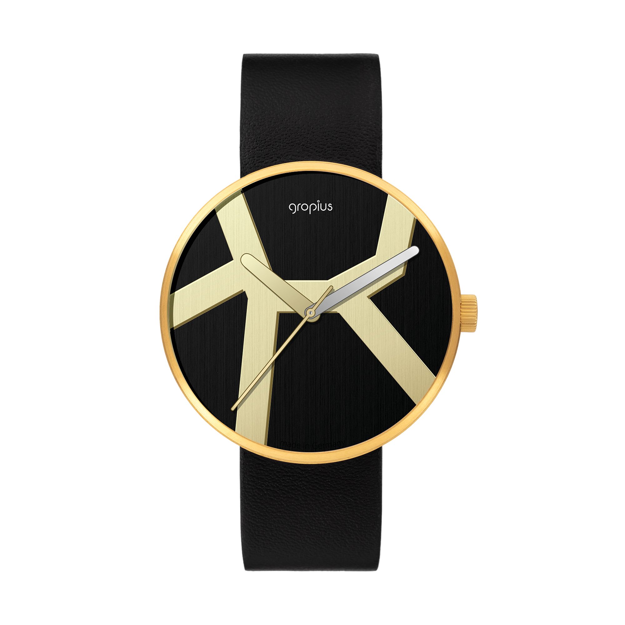 Walter Gropius Quarzuhr Made in Germany, Saphirglas, Forum Move Deluxe - WG 015-01Z WG 015-01Z, Limited Edition, Lederband mit Easy-Release System, Edelstahlgehäuse