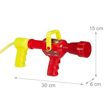 relaxdays Wasserpistole Feuerwehr Wasserspritze Kinder