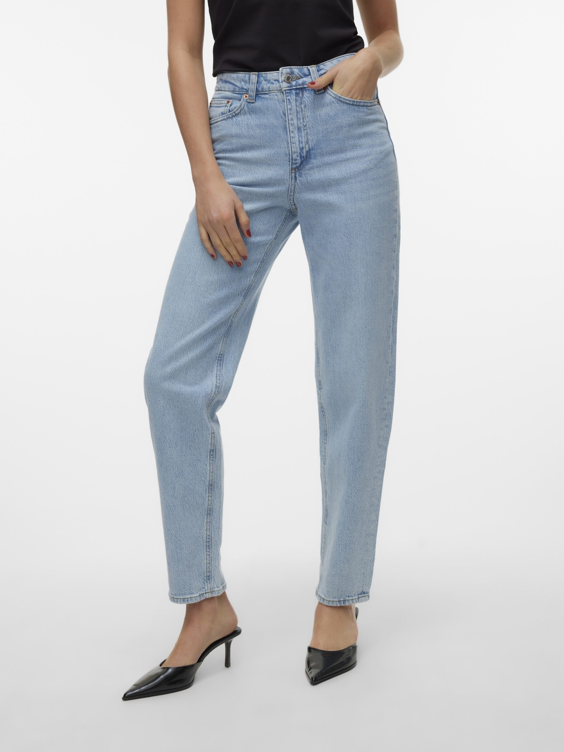 Vero Moda 5-Pocket-Jeans VMTESSA HR MOM JEANS RA339 GA NOOS Light Blue Denim