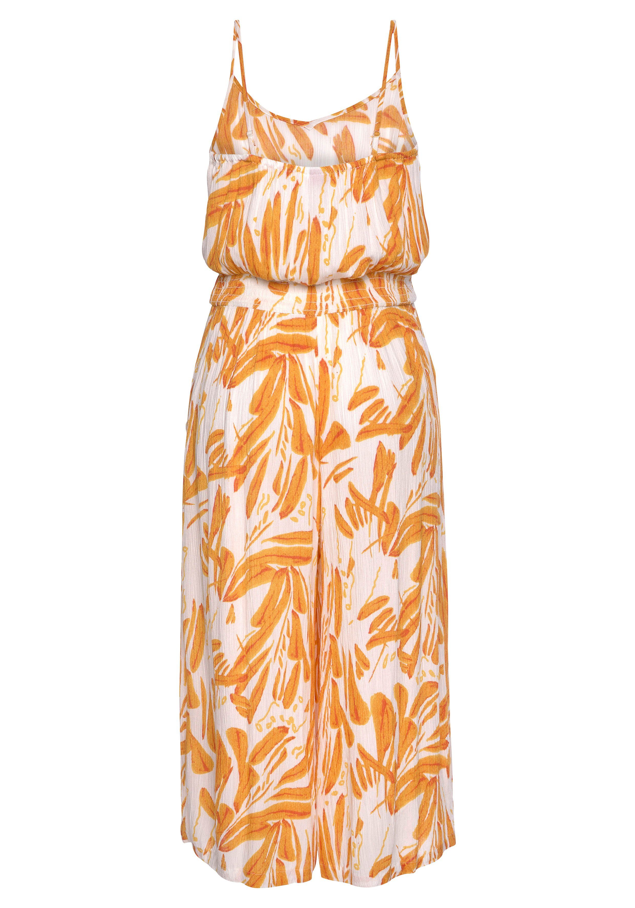 s.Oliver Culotte-Overall mit Alloverdruck, sommerlicher Jumpsuit mit extraweitem Bein