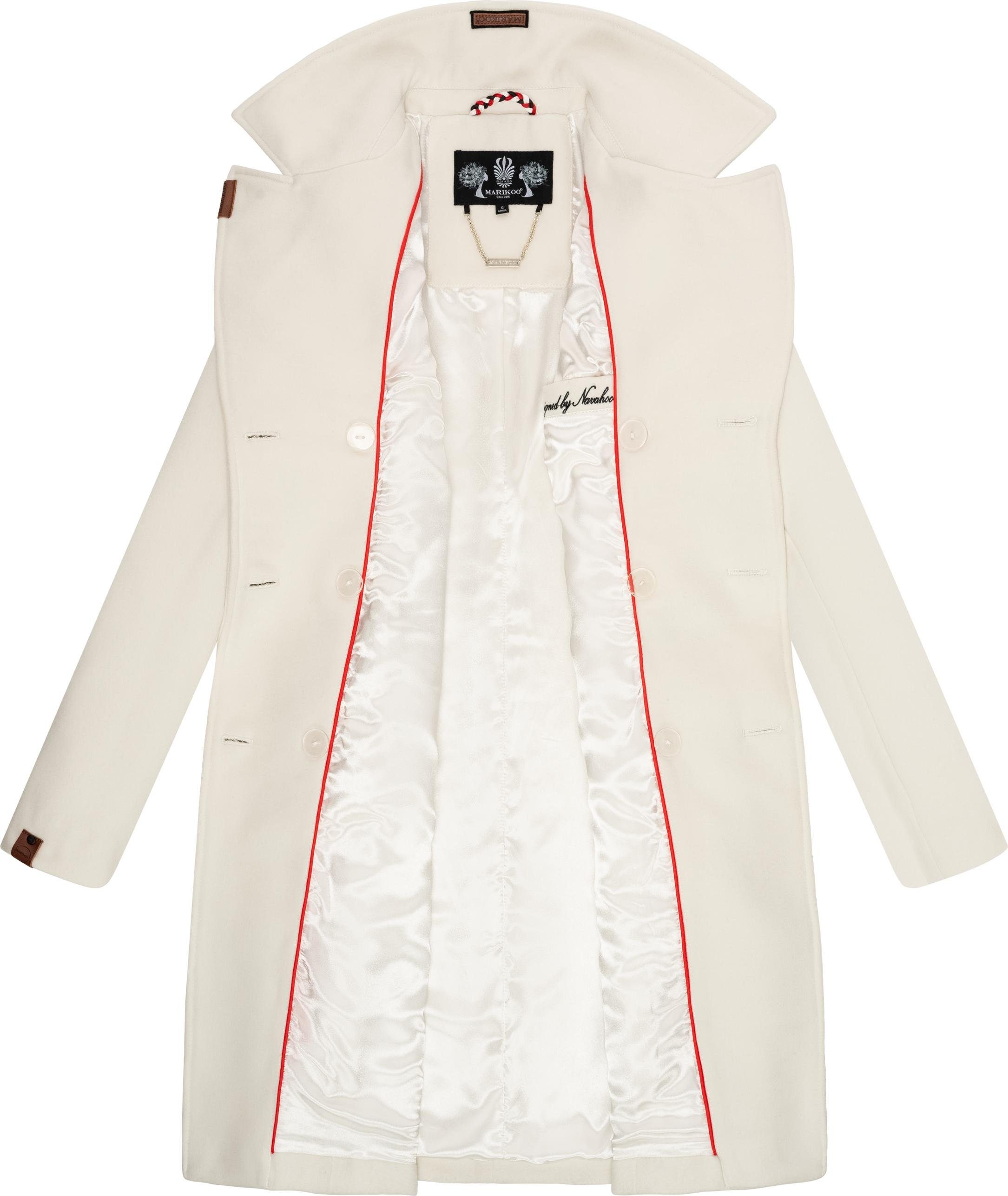 Marikoo Kurzmantel Nanakoo edler Damen Trenchcoat in Wollmantel-Optik