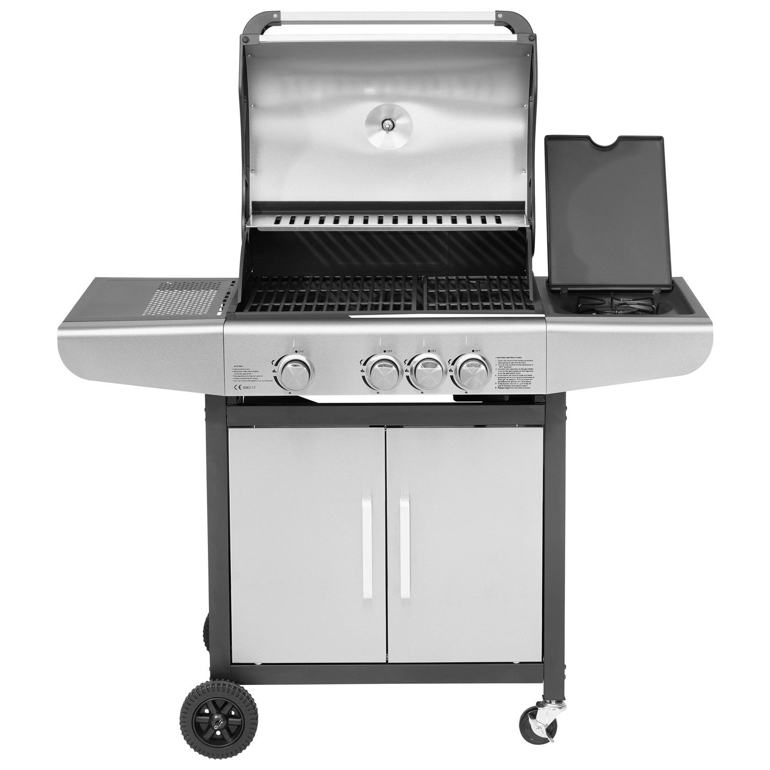 JUSTUS Gasgrill "Ares 3 SU", silber, 3+1 Brenner