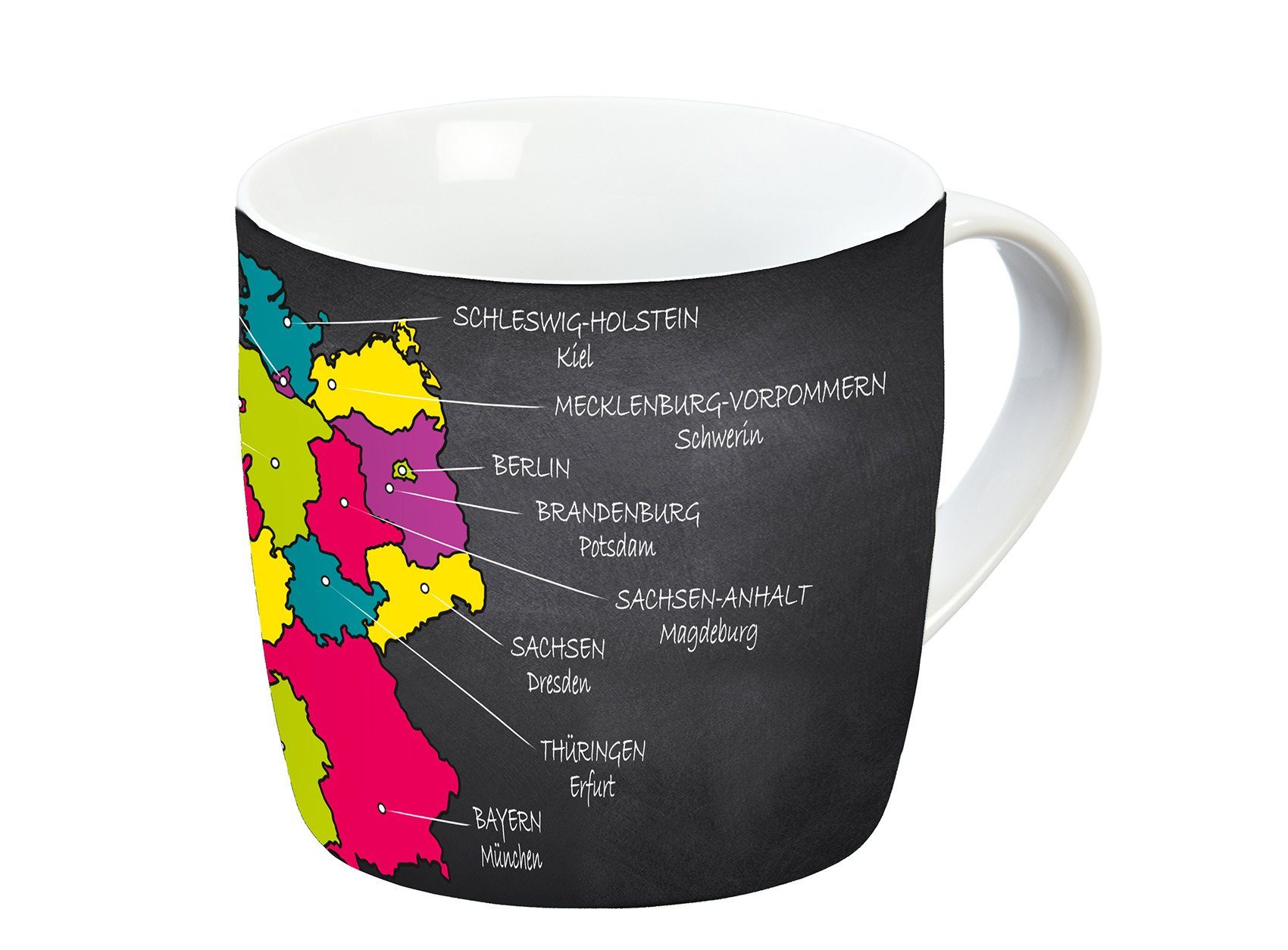 Geda Labels GmbH Tasse Bundesländer, 1-tlg., Porzellan, Grau, 300 ml, spülmaschinengeeignet