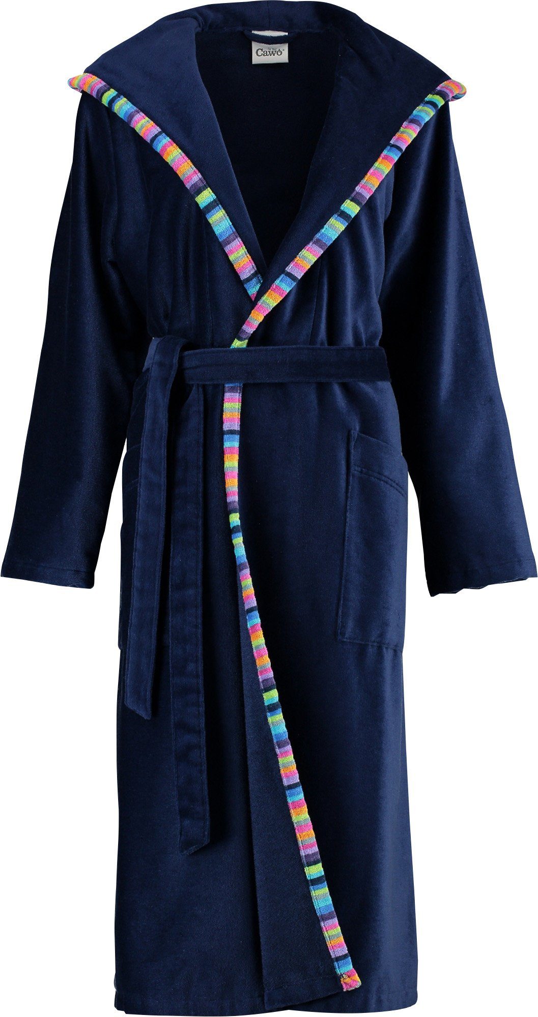 Cawö Bademantel Bademantel mit Kapuze, Langform, Velours-Frottier, mit Kapu günstig online kaufen