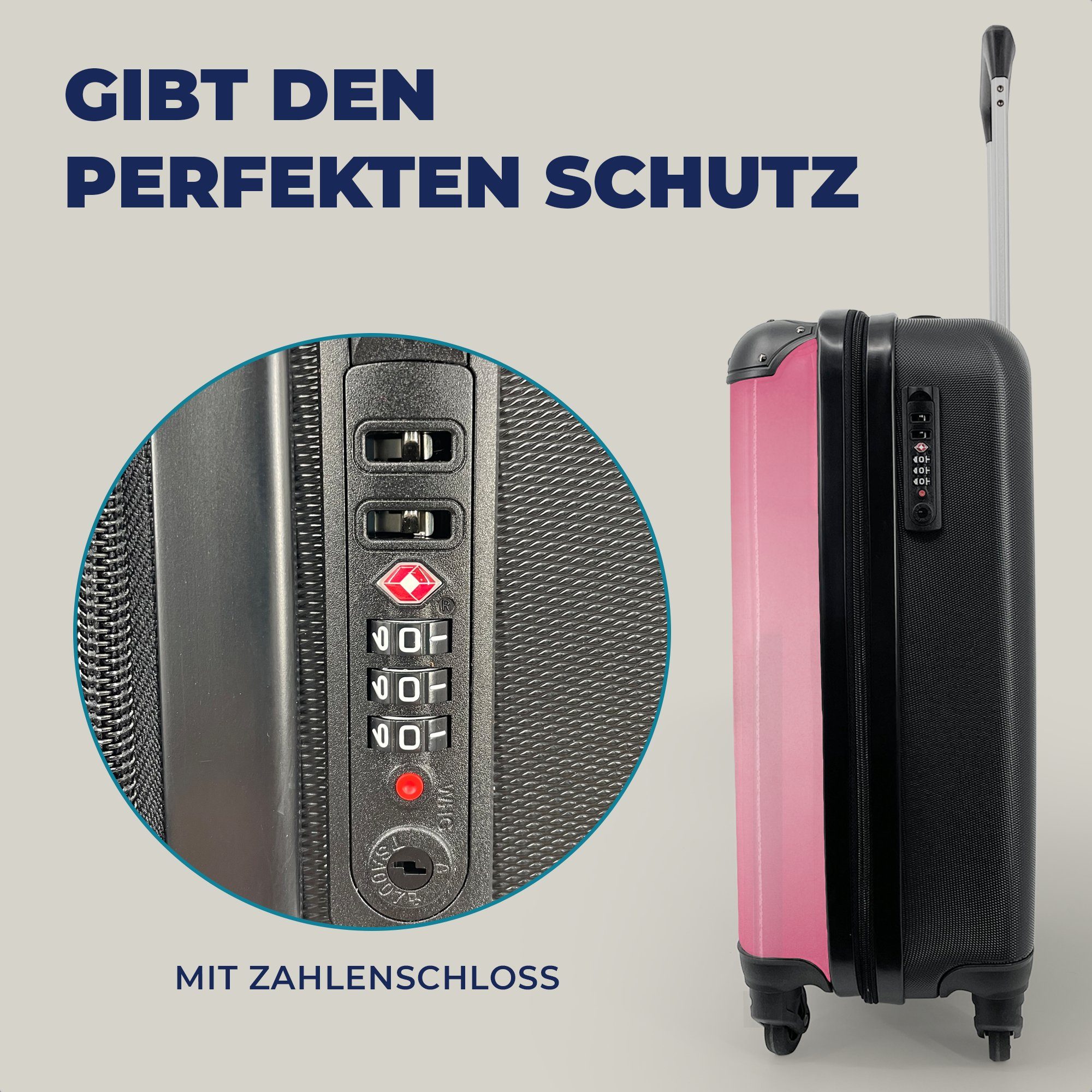 MuchoWow Handgepäckkoffer Apfel - Obst 4 für Handgepäck Ferien, Trolley, Rosa, Reisekoffer Rollen, rollen, - Reisetasche mit