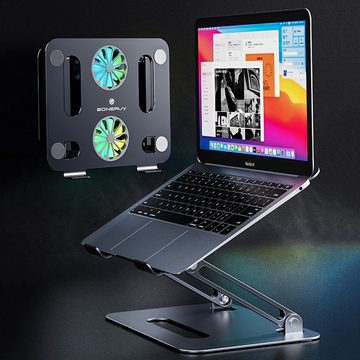 Orbeet Laptop-Ständer mit Lüfter Faltbares Aluminiumgestell Laptop-Ständer Laptop-Ständer