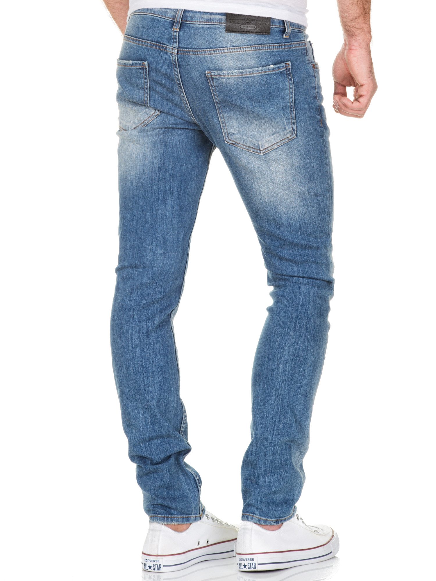 REPUBLIX Gerade Jeans RYDEL Herren Männer Regular Straight Fit Destroyed Jeans Hose – Bild 3 von 3