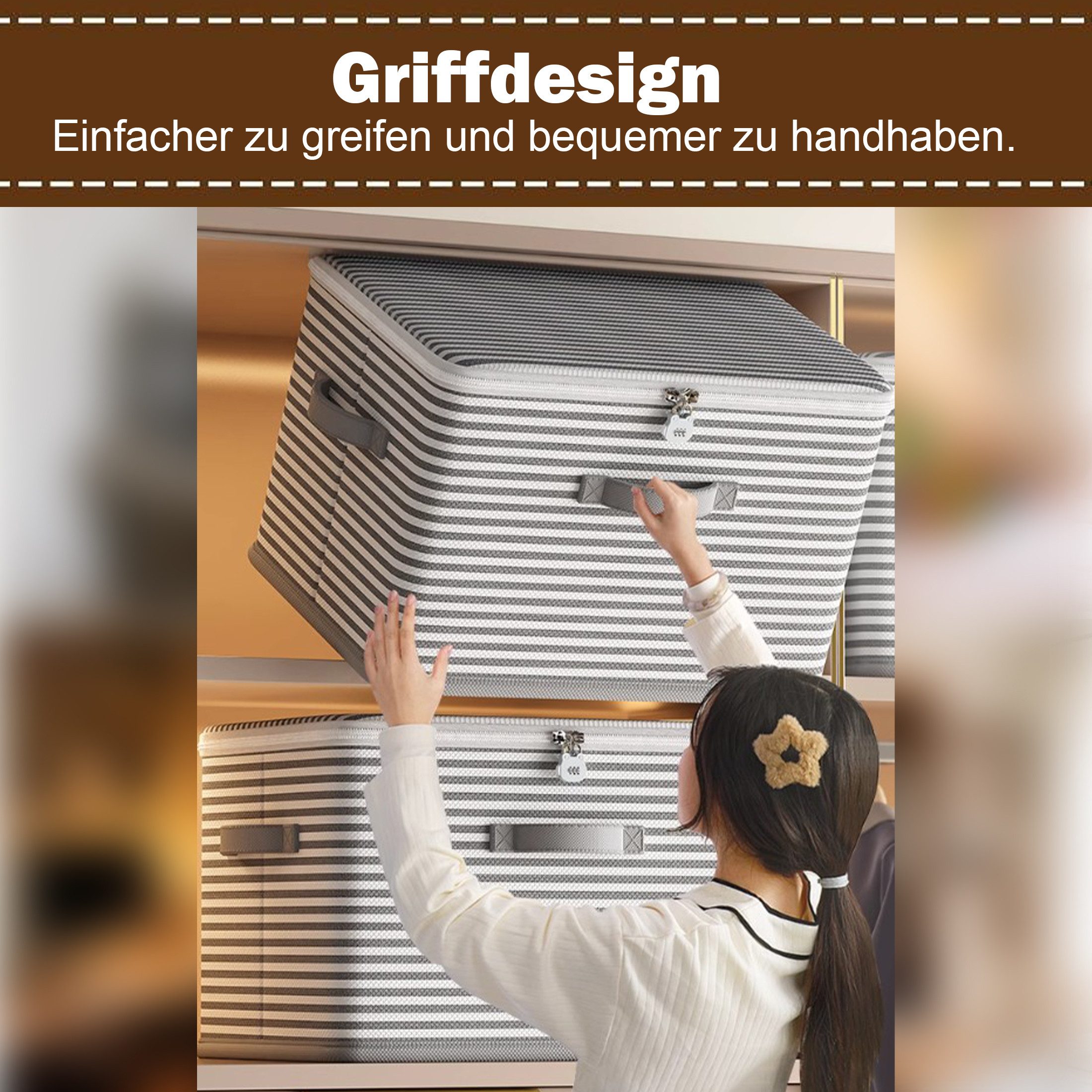 Luckice Aufbewahrungsbox 45x30x30cm Faltbare Aufbewahrungsbehälter mit Reiß günstig online kaufen