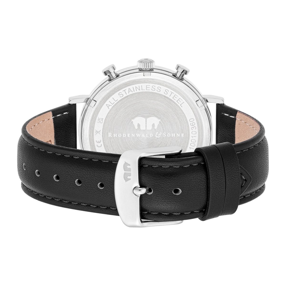 Rhodenwald & Söhne Chronograph Arakon schwarz Arakon, mit Echtleder-Armband