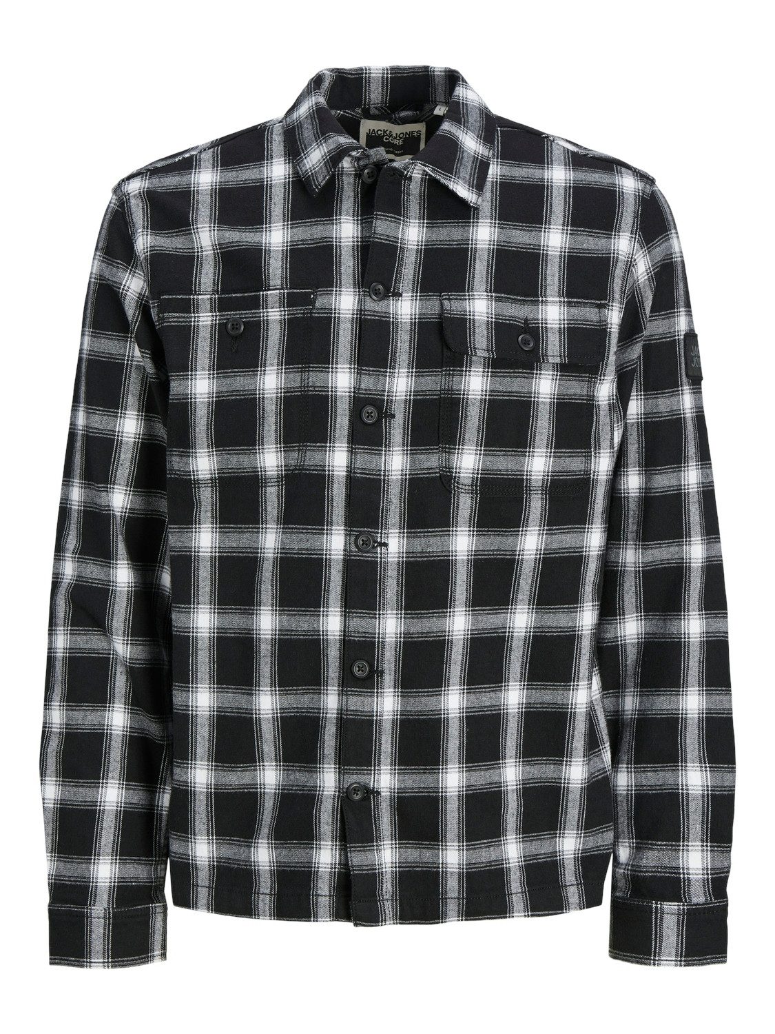 Jack & Jones Flanellhemd Herren Hemd Karo Schwarz JCOBEN CLASSIC CHECK OVER günstig online kaufen