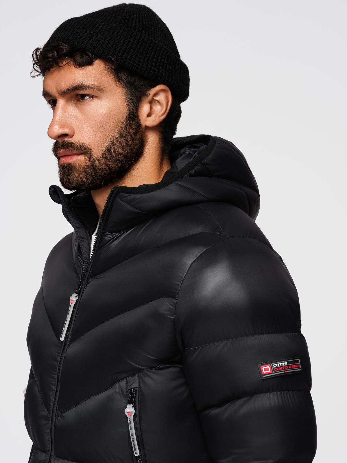 OMBRE Steppjacke Moderne Steppjacke für Herren aus kombinierten Materialien – Bild 3 von 5