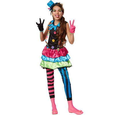 dressforfun Clown-Kostüm Mädchenkostüm Crazy New Wave Clown