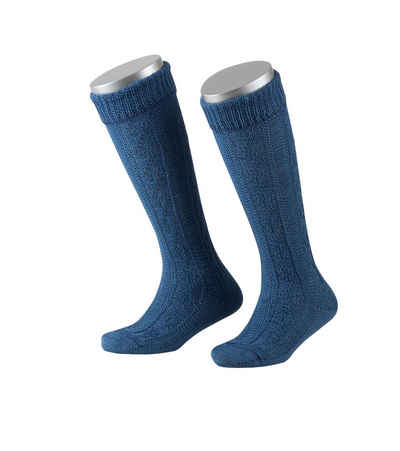 Lusana Trachtensocken L952 Kinder-Kniebundstrümpfe aus Baumwolle