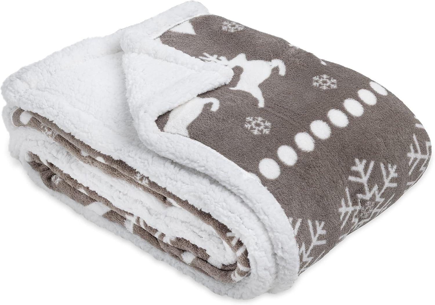 Wohndecke JEMIDI Kuscheldecke 150x200 cm, Sherpa, Norweger Design, taupe, JEMIDI