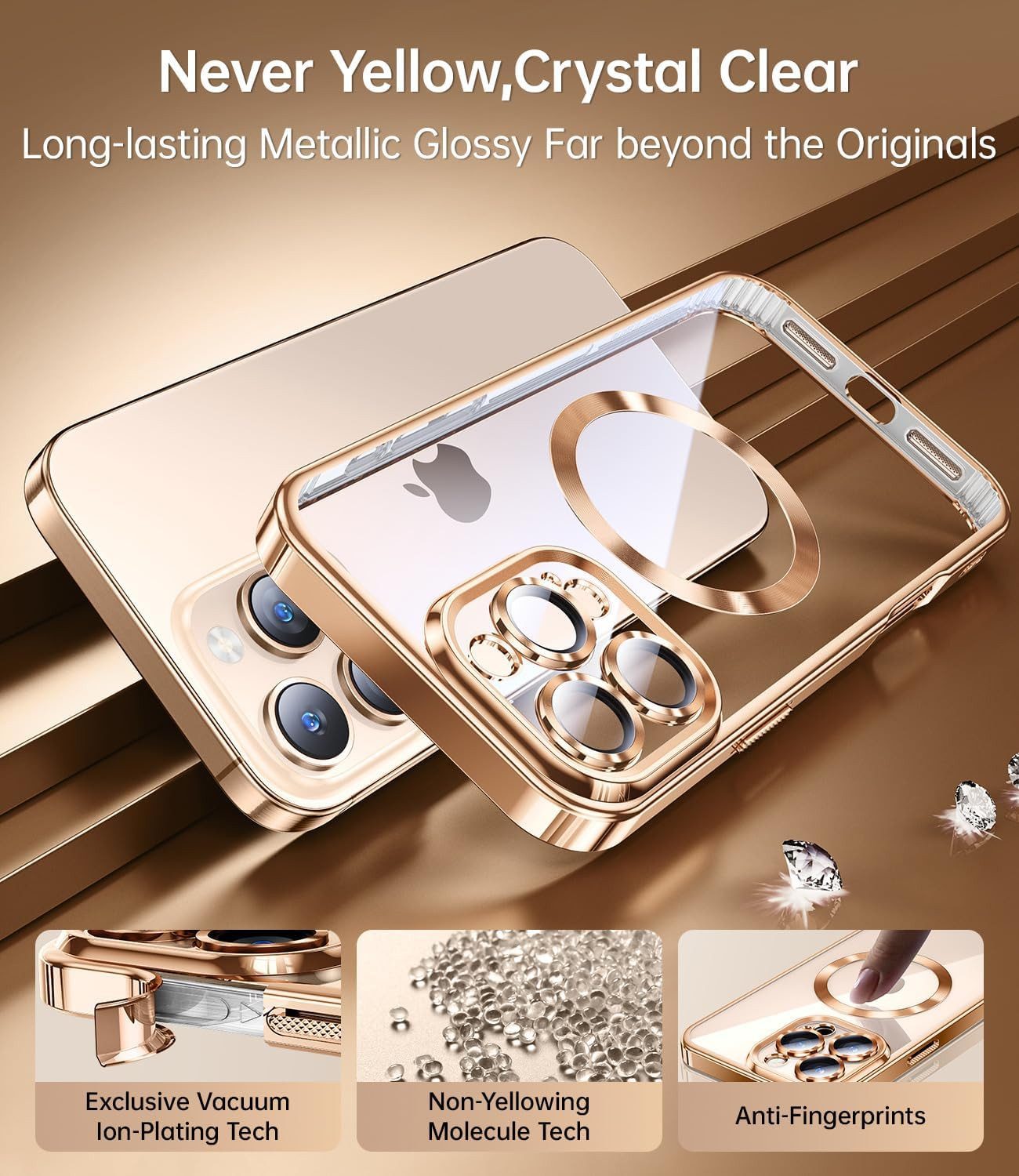 MSM Handyhülle Hülle + 2X Schutzglas für iPhone 16 Pro Max MagSafe Panzerfolie Titan