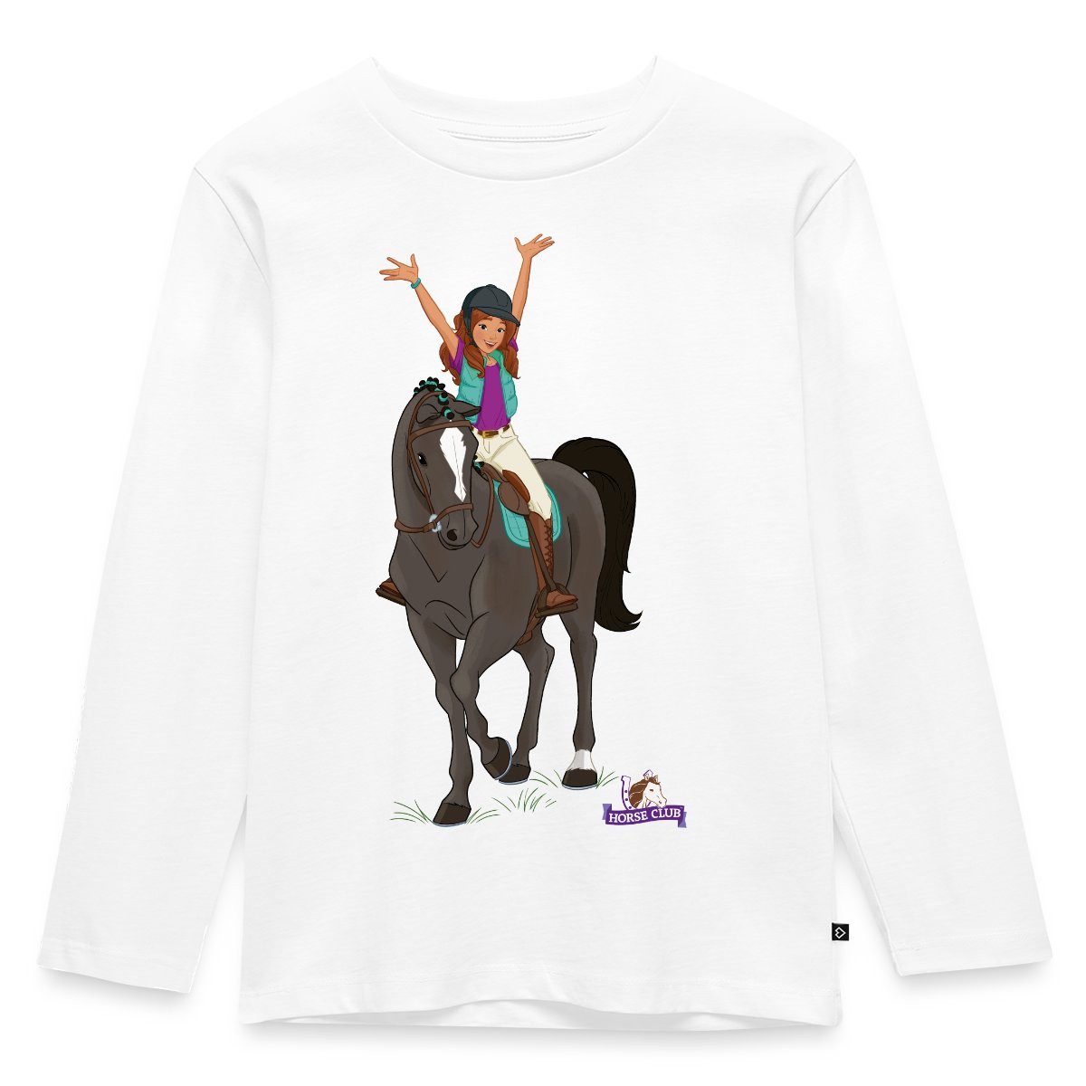 T-Shirt Schleich Horse Club Lisa posiert auf Storm Kinder Premium Langarmshirt
