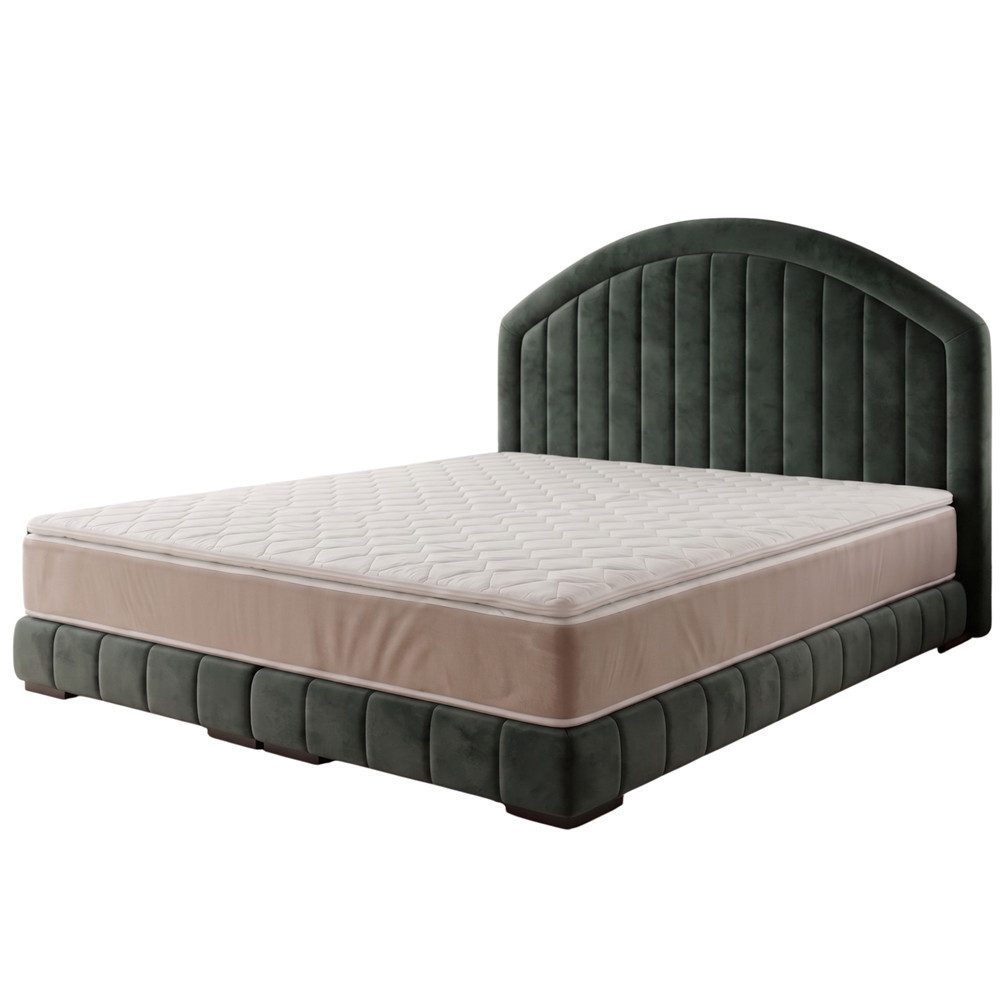 A&J MöbelLand GmbH Polsterbett LEON mit Kopfteil - Stilvolles Bettgestell für Ihr Schlafzimmer (Länge: 209 cm, Höhe Kopfteil: 110 cm, 4 Kopfteil-Varianten, 7 Größen zur Auswahl, Modernes Design, TOP ANGEBOT!, Inklusive Bettgestell), Komplettgestell-Set