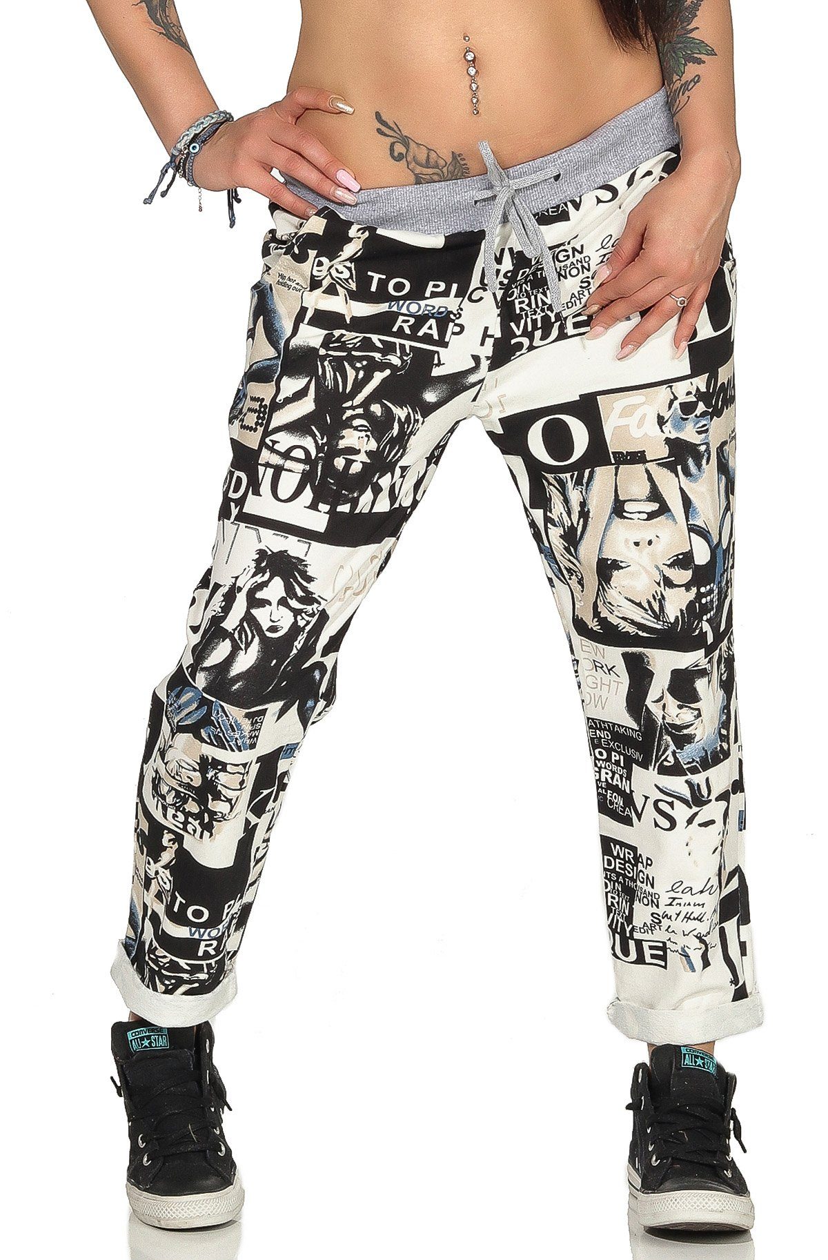 simaranda Jogginghose Damen Jogginghose 29 Schwarz / Weiß Foto One Size 36- günstig online kaufen