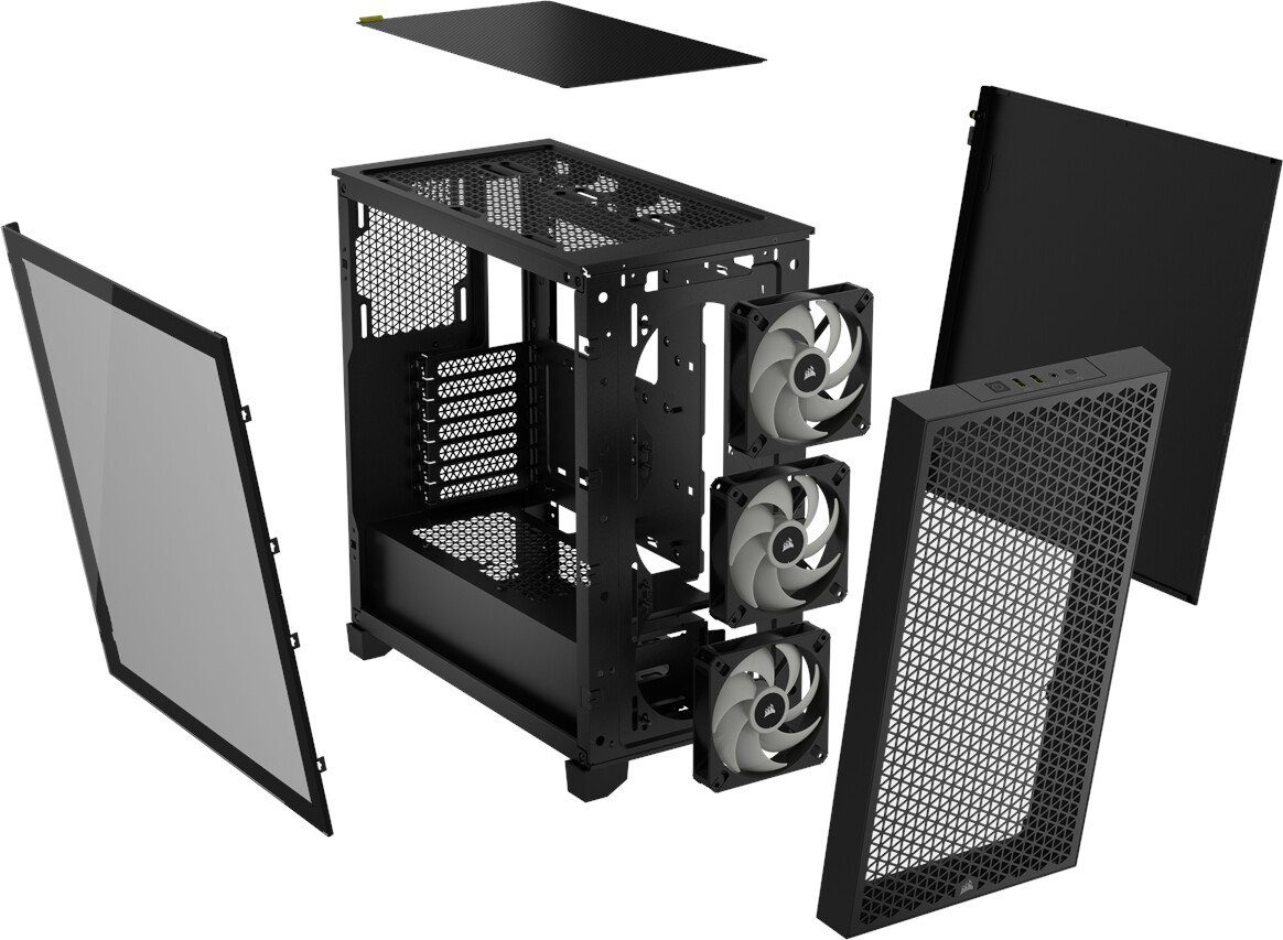 Corsair PC-Gehäuse 3000D RGB Airflow Tempered Glass Mid-Tower, Black, RGB